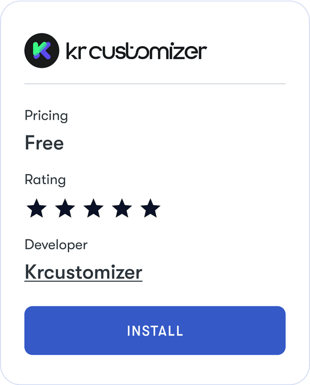 Install KR Customizer